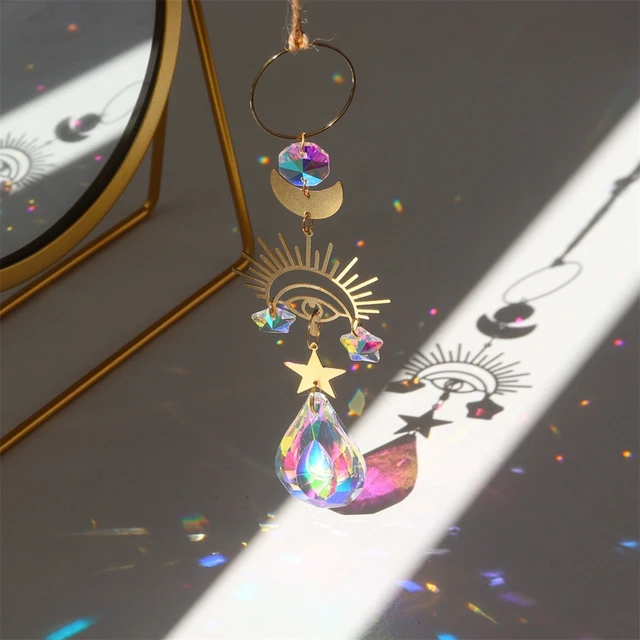 Napfogó Crystal Rainbow Prisma Wind Chimes Devil'S Eye Boszorkány Lógó Dekoráció Kristály Medál Autó Báj Kert - Image 6