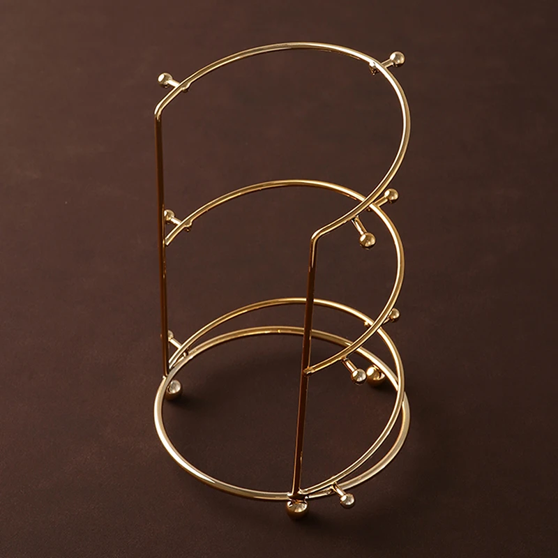 Porte-bijoux Couronne En Métal Doré - Support 2 étages Pour Diadème De Mariée, Colliers, Montres Et Bracelets