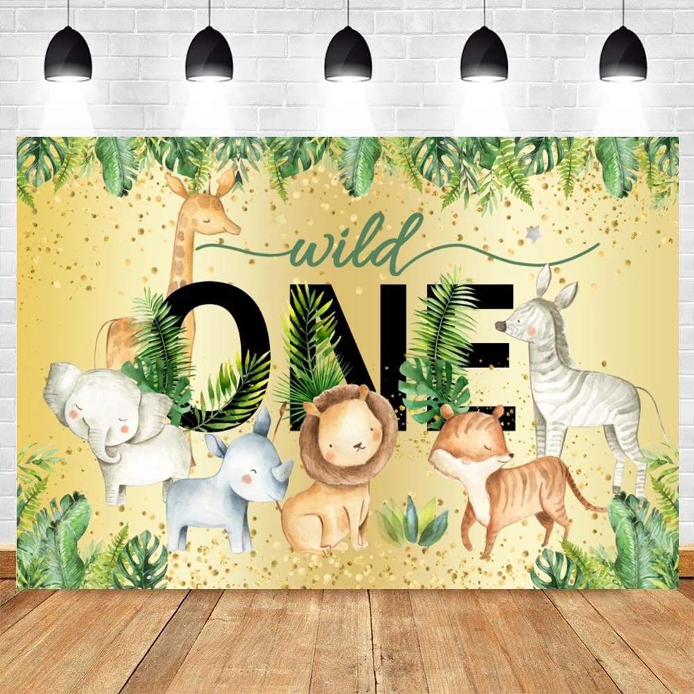 Tropical Jungle Safari Photography Backdrop for Baby Birthday and Family Photoshoots