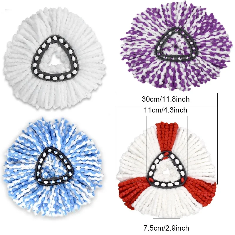 Triangular Ocedar Spin Mop Head Pad for O Ceda Spinning EasyWring Rinse Clean Mop Microfiber Replacement Refill