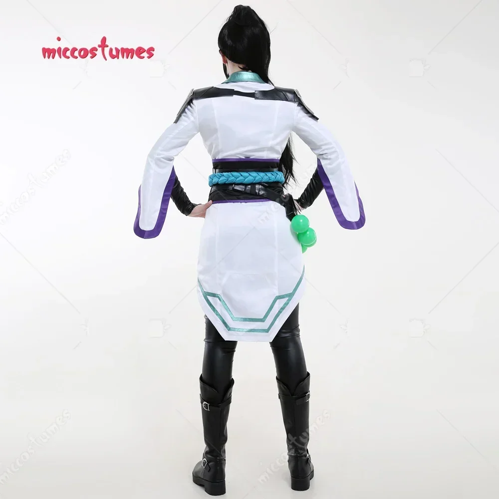 Miccostumes Women's Cosplay Costume Chinese Cross Collar Outfit with Corset and Waist Accessories