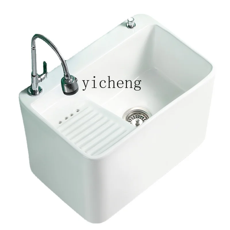 Xl Integrated Ceramic Large Mop Pool Mop Pool Floor Lavaggio Mop Basin Balcone Con Washboard