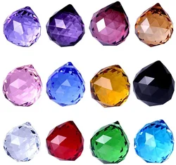 15mm/20mm/30mm/40mm 1Pc Colors K9 Crystal Glass Faceted Hanging Ball Prism for Feng Shui Tree Wedding Parting Hotel Home Decor