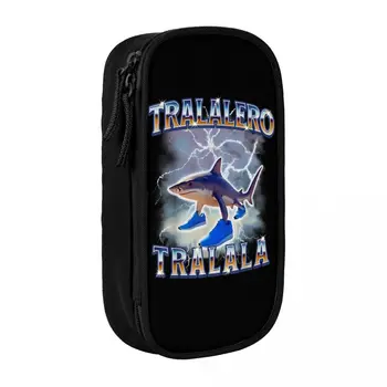 Tralalero Tralala Divertente Squalo Meme Astuccio per matite Italian Brainrot Pen Borse per matite Studente Materiale scolastico di grande capacità Astucci per matite 1