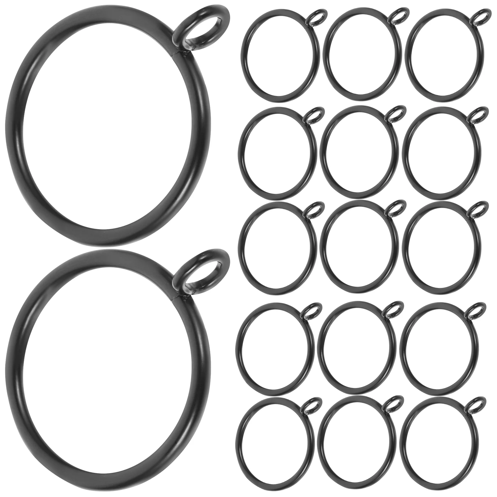 

40 Pcs Curtain Ring Accessories Rings Black Roman Shower Hook Iron Metal Curtains