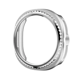 Bezel Ring and Protective Cover for Galaxy Watch 8 Classic, 46mm - Hard PC Bumper Shell (Silver)