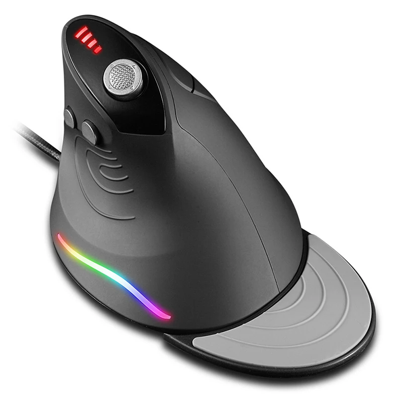 Bow Wired Gaming Mouse Programável 12 Botões Rgb Mouse para Gamer Desktop Laptop pc Ergonômico Vertical Mouse Joystick 10000dpi