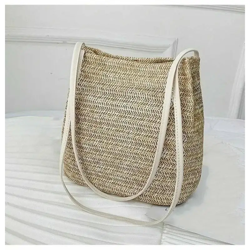 Women's Straw Woven Handbag Large Rattan Basket Beach Bag Summer Women Messenger Crossbody Bags Girls Small Beach Handbag New