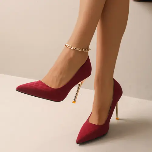 Women 10Cm Pointed Toe High Heels White Red Lady Wedding Bridal pumps Sexy fashion girl Prom Shoes Classic Black Office Shoes - Image 9
