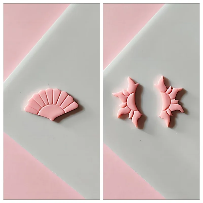 Polymer Clay Cutter Soft Pottery Fan/sun/moon Shape for DIY Earrings Pendant Making