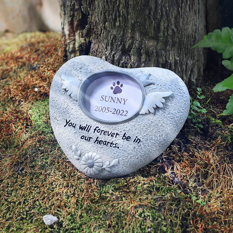Pet Dog Tombstone Creative Resin Simulation Memorial Stone Cat Tombstone Animal Sacrifice Monument Handicraft Ornaments