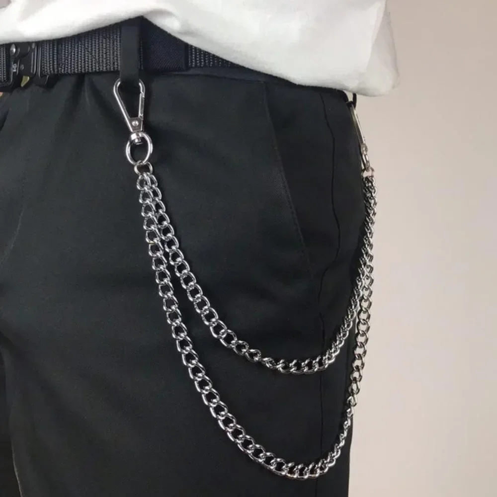 

Fashion Creative Trend Metal Hip Hop Punk Rock Layered Chain Keychain Keychain Men and Women Waist Street Niche Party Keychain