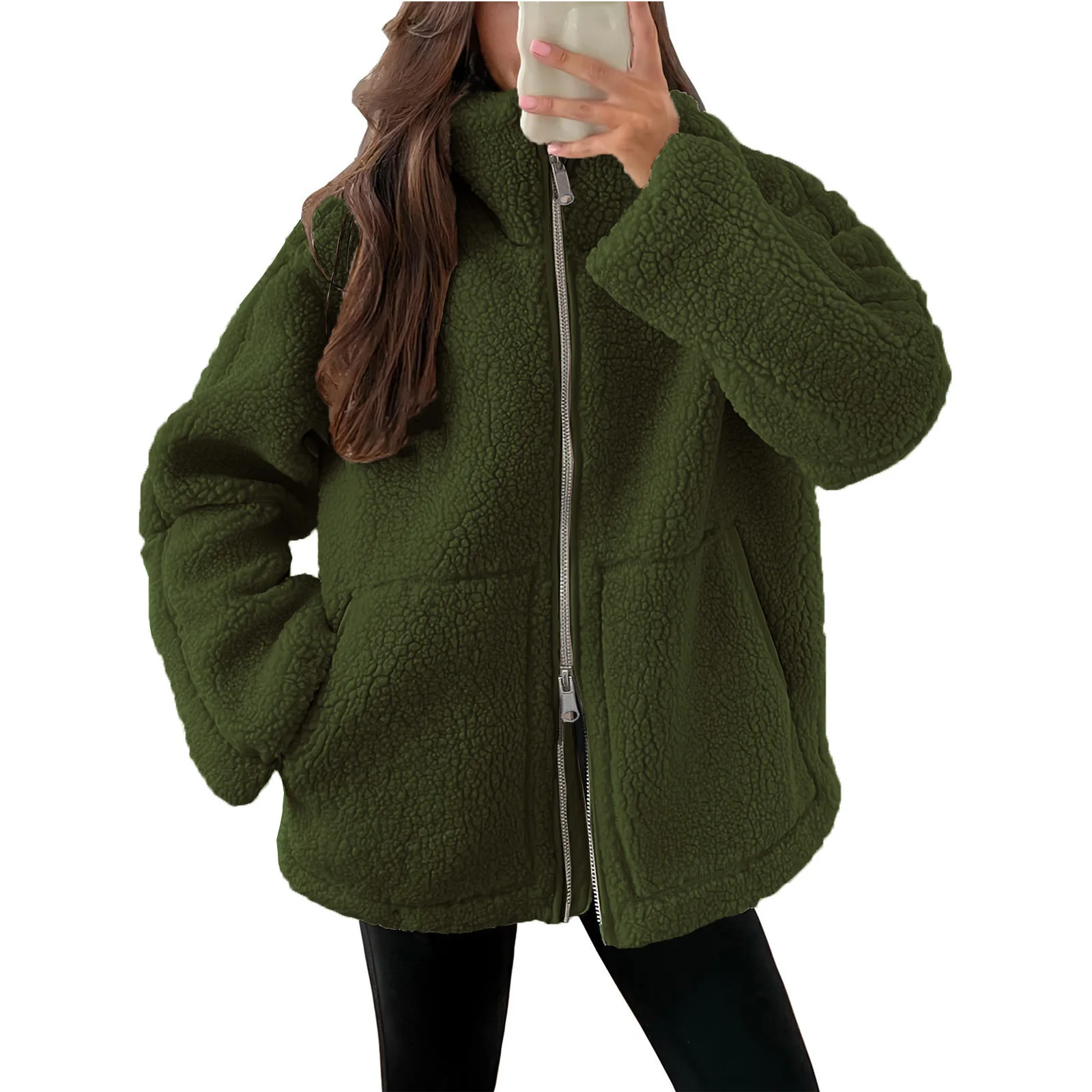 Women Autumn Winter Fleece Jacket Coat