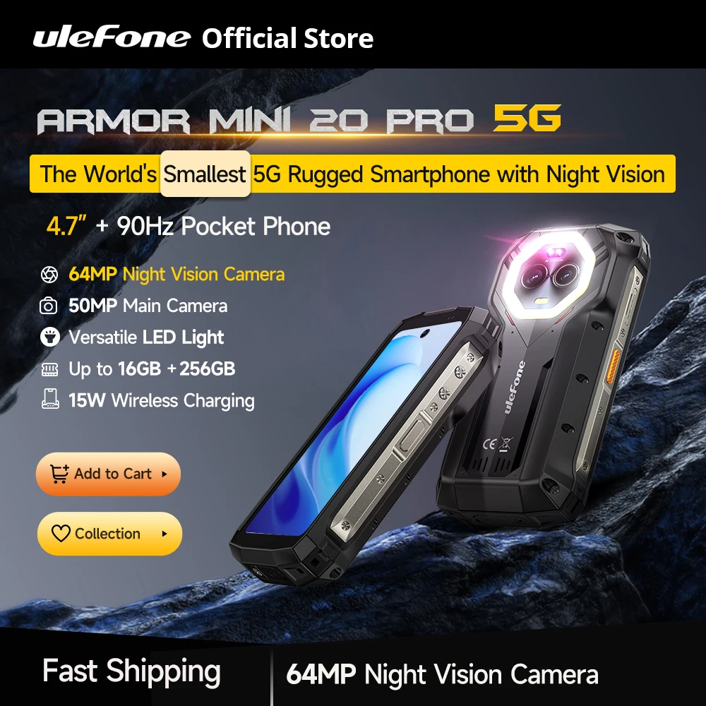 ARMOR MINI 20 PRO 5G スマートフォン Ulefone Armor Mini 20 Pro 5G 6200mAh Night Vision Rugged