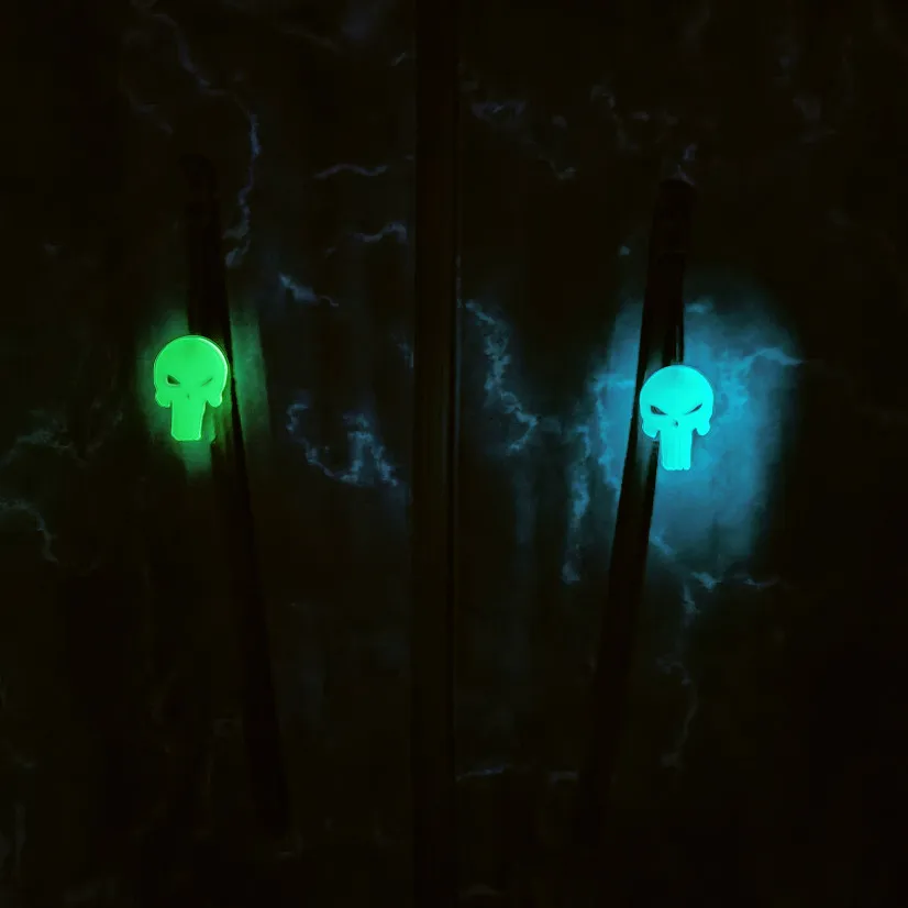 Zipper Night Light Pull Skull Luminous Tri-colour TPU Tactical Outdoor Backpack Decoration Clothes Pull-on Rope Zip Pendant