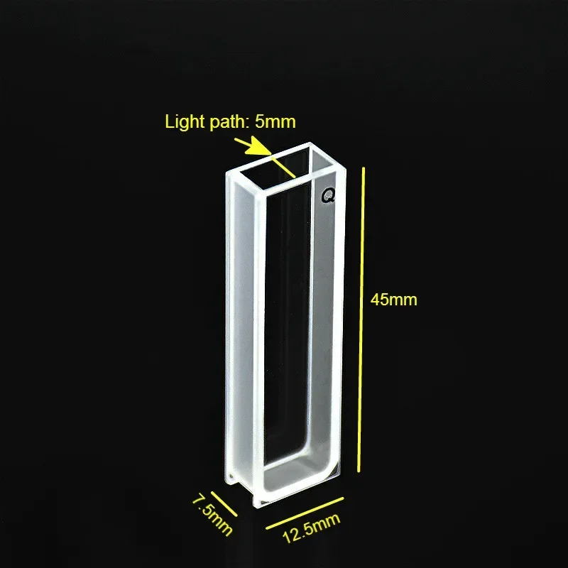Quartz Cuvette Cell Quartz Absorption Cells 5 mm Quartz Cuvette ( Liquid Sample Cell ) 1.7 ml For Spectrophotometer Frit Sintering Technology 2/PK