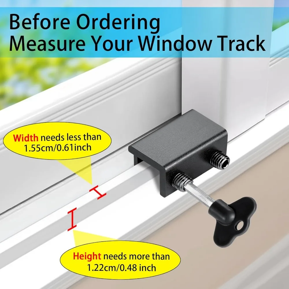 8/6/4 Sets Fensterschlösser für vertikale und horizontale Fenster, verstellbare Aluminium-Fensterstopper, ohne Bohren – Detail 4