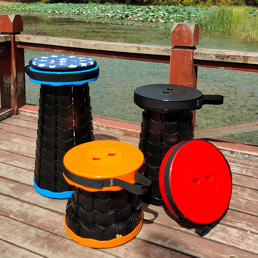 

Upgraded Retractable Folding Stools,Portable Chair Lightweight for Camping Travel Hiking Garden Fishing,Max Load 440 Ibs