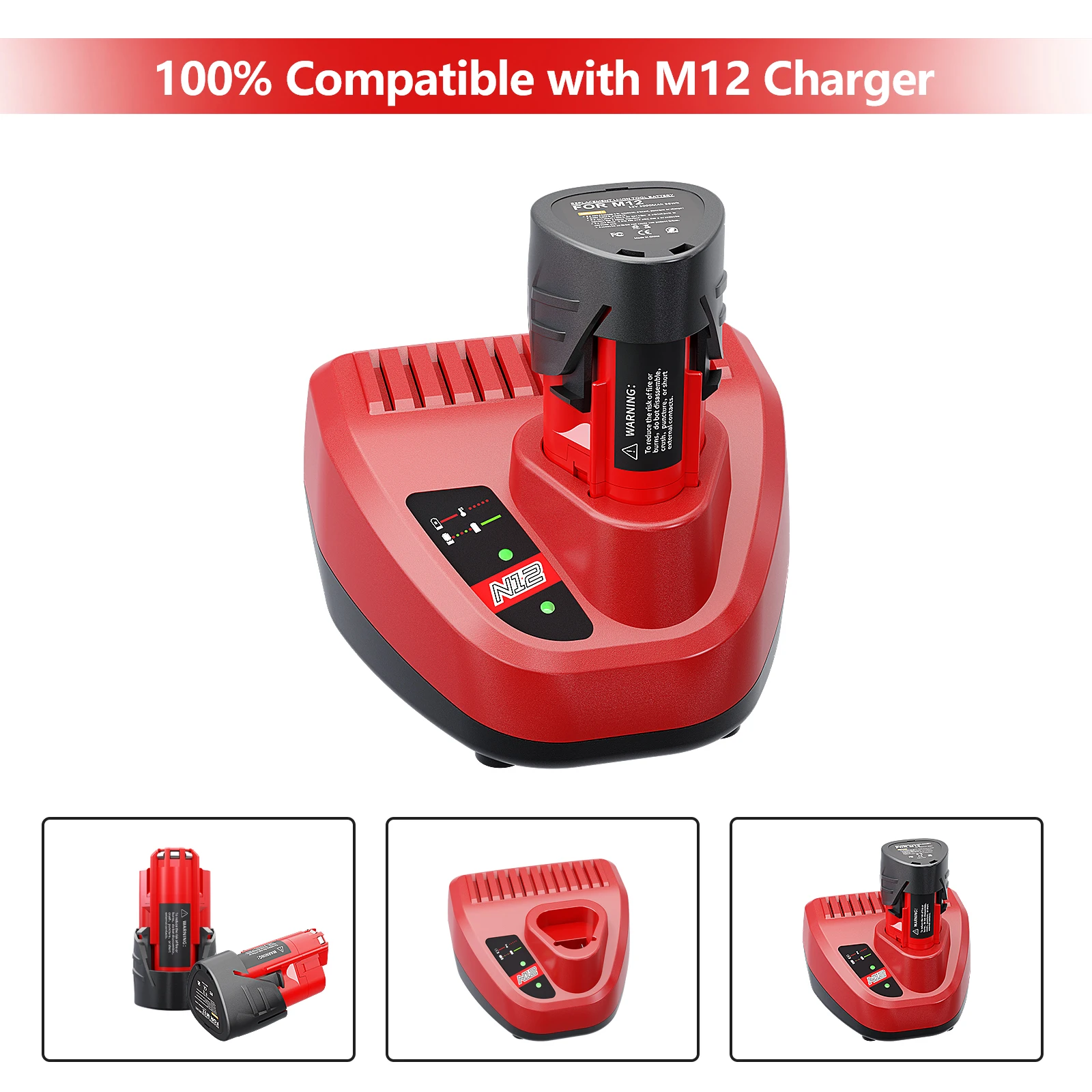 sem fio, 12V, 3 Ah, 6.0Ah, 48-11-2402,