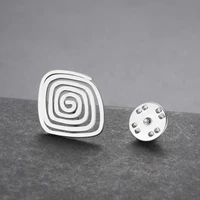 Stainless Steel Spiral Swirl Brooch for Women Men Gold Plated Geometric Suit Lapel Pin Trend Jewelry Accessories Gift Wholesale 4
