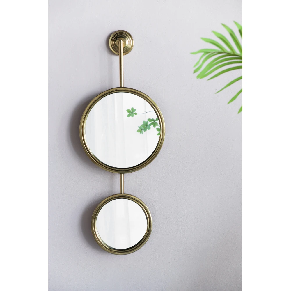 

2 Circle Mirrors for Wall Decor, Unique Contemporary Wall Mirror for Living Room Bedroom Entryway,11" x 28.5"