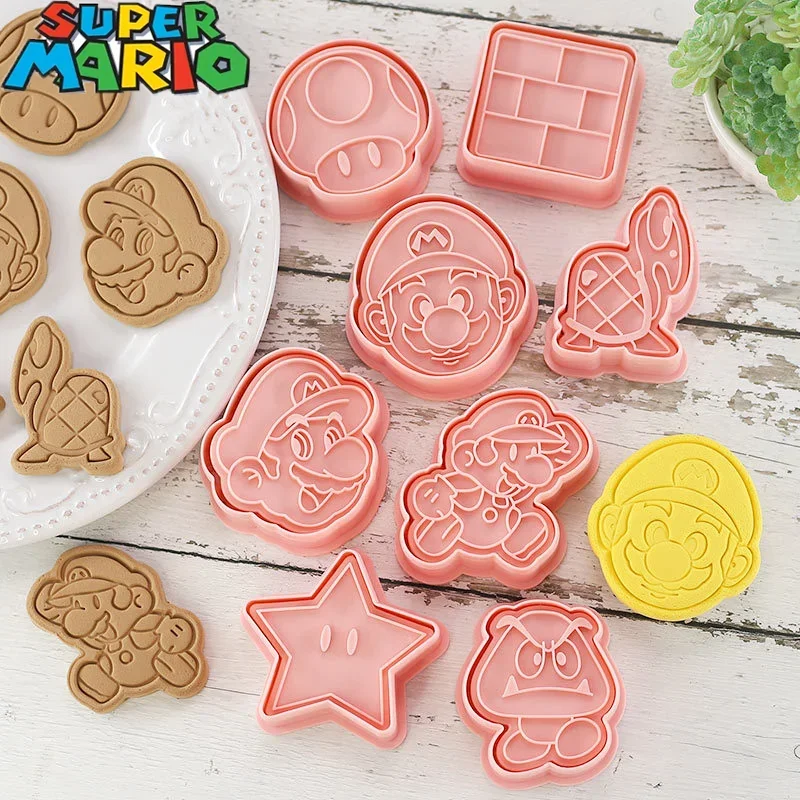 thumbnail image 2 of 8 moldes para galletas de dibujos animados de Super Mario Bros. Galletas prensadas en 3D con forma de hongo y tortuga Herramientas para hornear fondant para regalos de Navidad, 2 of 5