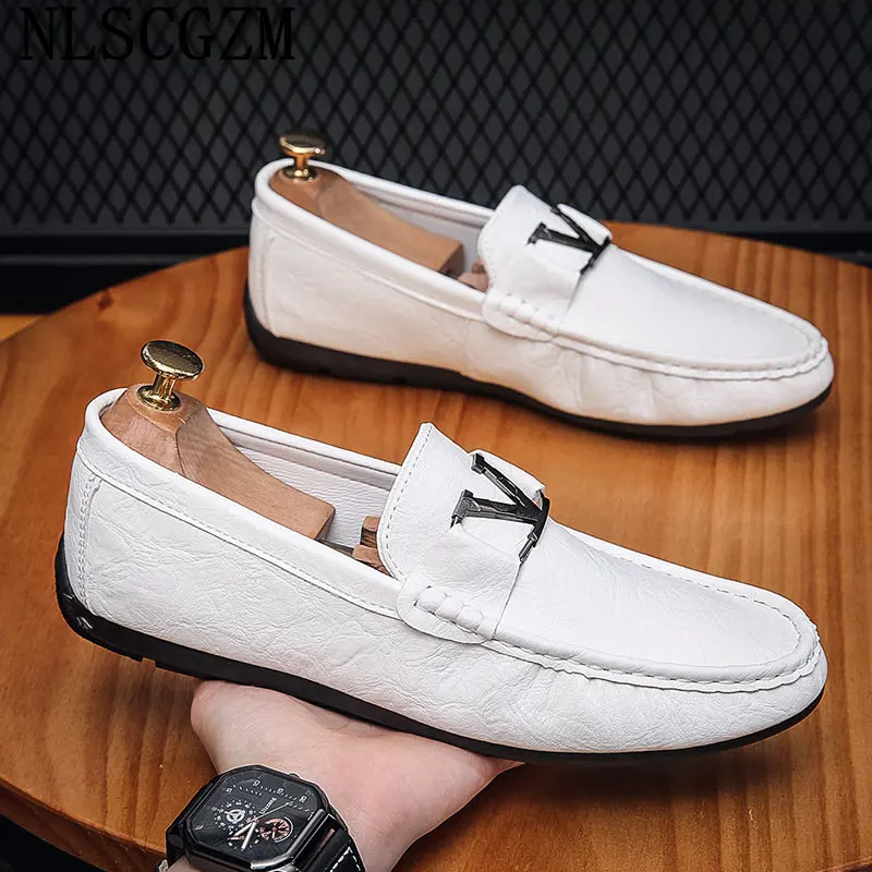 Leather Shoes for Men Loafers for Men Casuales Office Slip on Shoes Luxury Sneakers Italiano Casual мужская обувь
