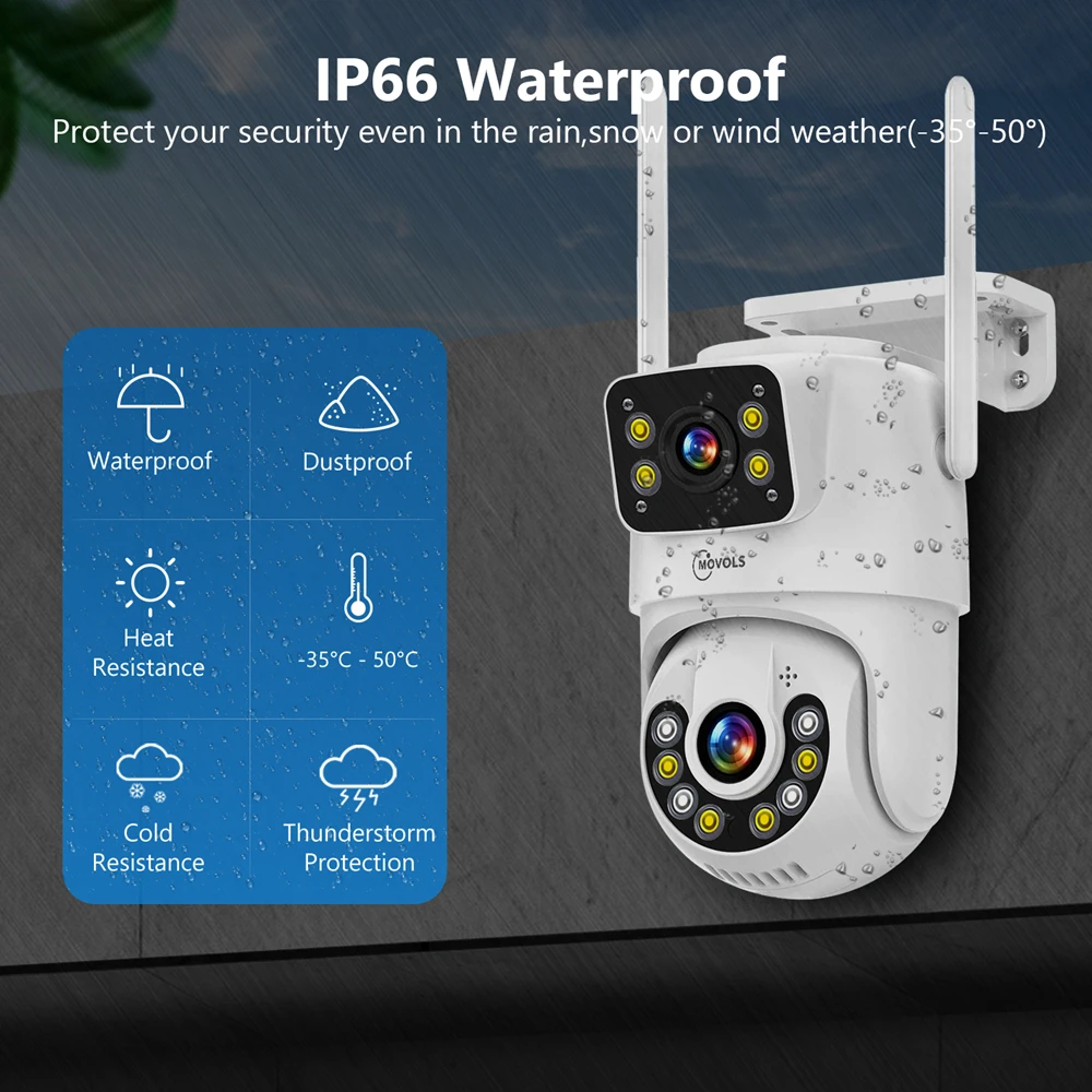 Movols 1080P PTZ IP Camera Two-way Audio WIFI Wireless Smart Tracking Security S
