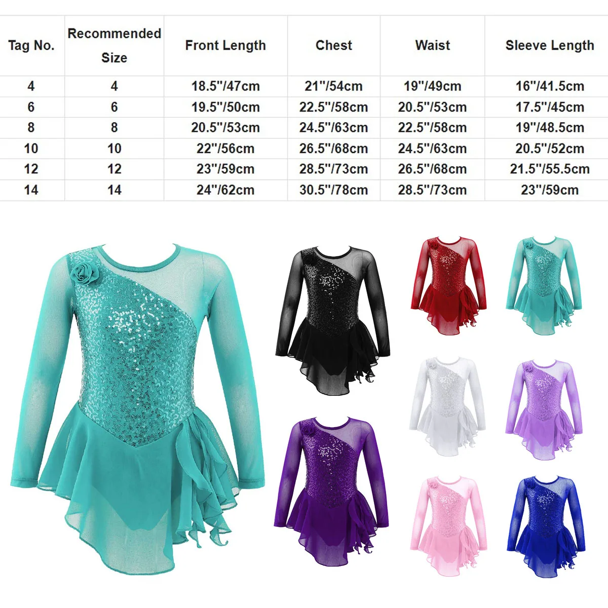 Kids Rhinestone Ballet Tutu Dress Gymnastics Leotards for Girls Ballet Mesh Figure Ice Skating Dress Stage Lyrical Dance Costume