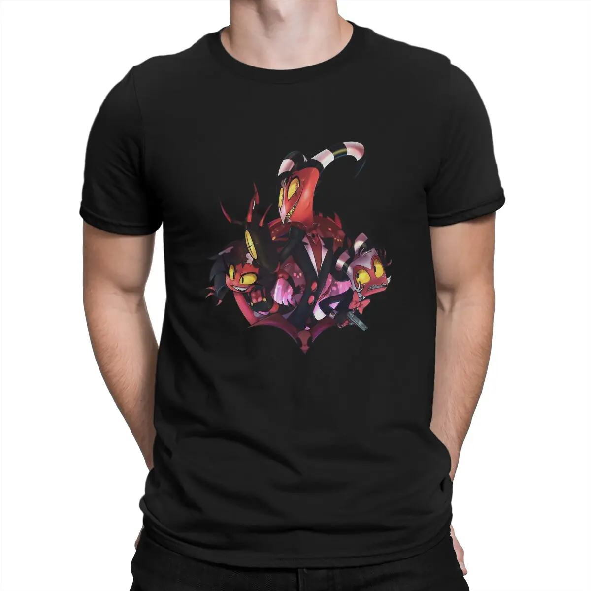 

Helluvaboss Blitzo Tshirt Homme Men's Streetwear Blusas Polyester T Shirt For Men
