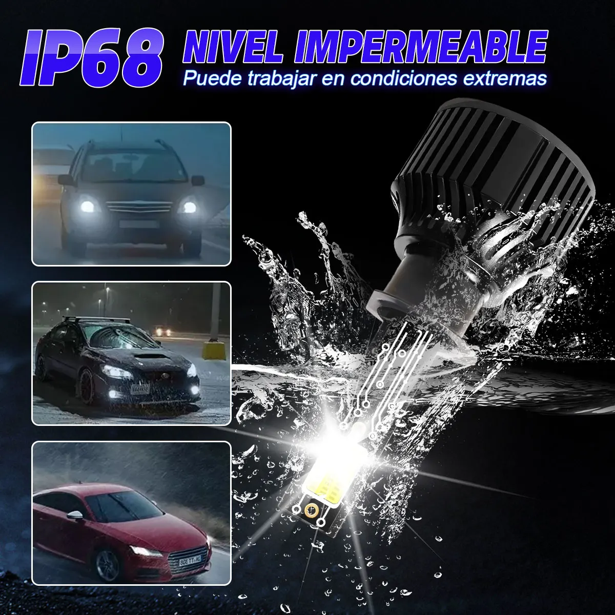 H1 LED Headlight Bulbs 9004 HB1 9007 HB5 HIR2 H27 H4 9003, 12000LM 6000K White All-in-One Conversion Kit with App Control