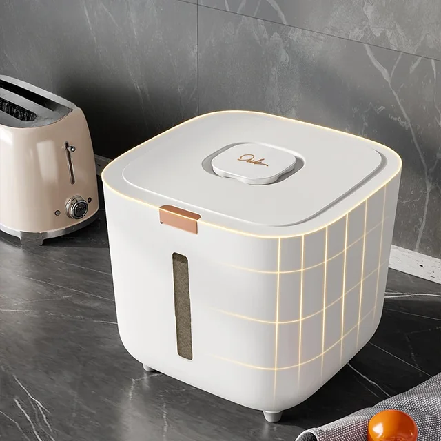 Seau à riz épais et résistant à l'humidité, avec couvercle scellé, boîte anti-insectes pour nouilles pressées de 5/10KG, boîte de rangement de poudre, 1 pièce 2