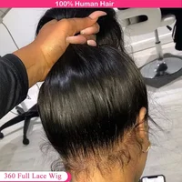 HD 360 Full Lace Wig Human Hair Pre plucked HD Lace Wig 13x6 Human Hair Wigs 36 inch Bone Straight Lace Frontal Wig For Women 1