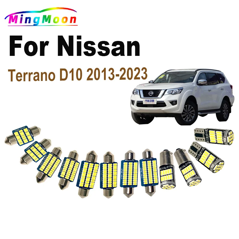 

11Pcs Accessories LED Interior Dome Map Trunk For Nissan Terrano D10 2013-2018 2019 2020 2021 2022 2023 Car Bulbs Light Kit