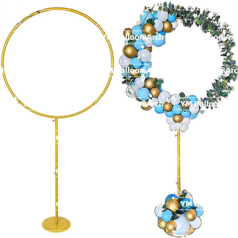 

Wrought Iron Balloon Ring Wedding Props Arch Pole Table Decor Festival Birthday Party Supplies Decoration Hot Sale Low Price