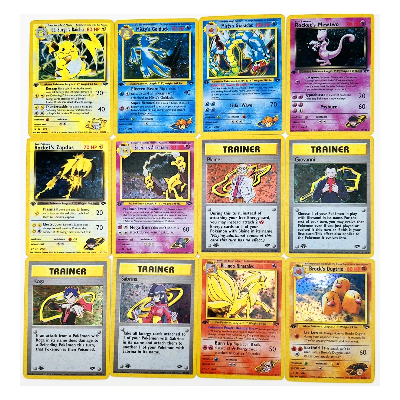 55pcs Pokemon PTCG Gym Challenge Charizard Venusaur Toys Hobbies Hobby Collectibles Game Collection Anime Cards