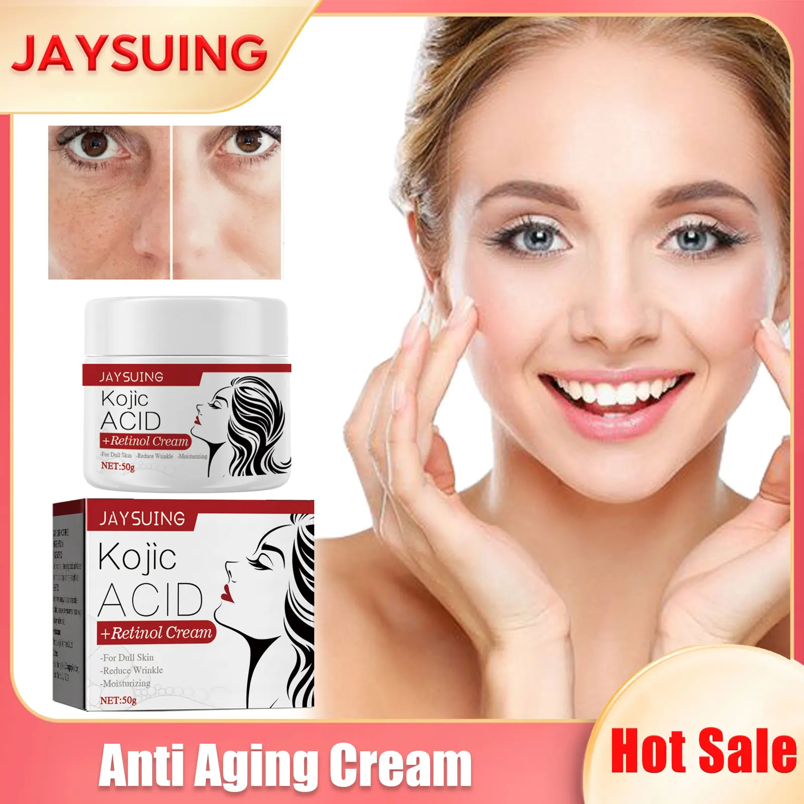 KojicAcidRetinolFaceCreamAntiWrinkleLightenDarkSpotAging