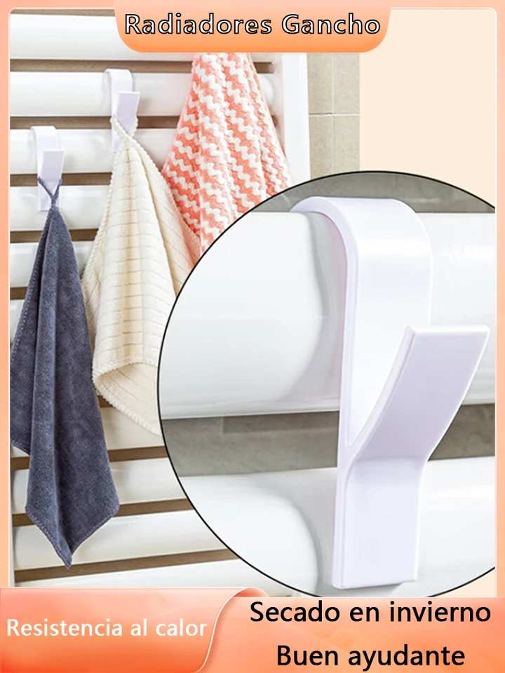 Ganchos Para Radiador De Baño, 4 Piezas, Toallero Familiar De Plástico Transparente, Para Cocina - AliExprs 15