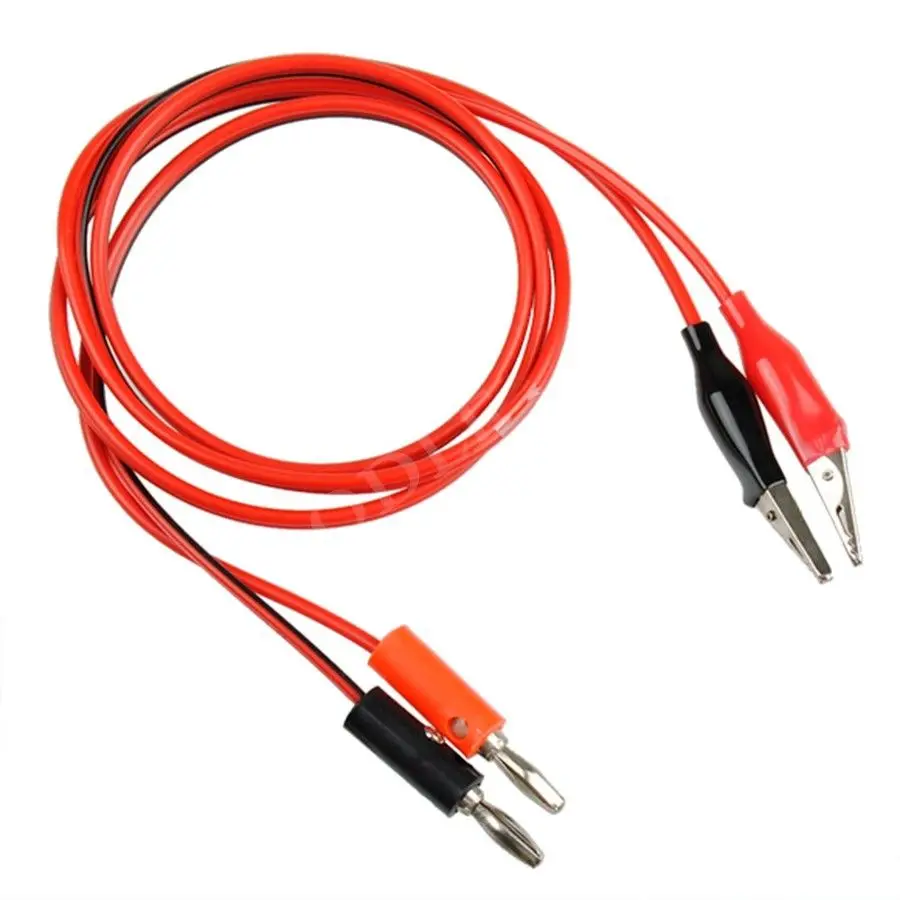 DIY 1m Alligator Cilp to Banana Plug Test Cable Lead Connector Dual Tester Probe Crocodile Clip for Multimeter Device