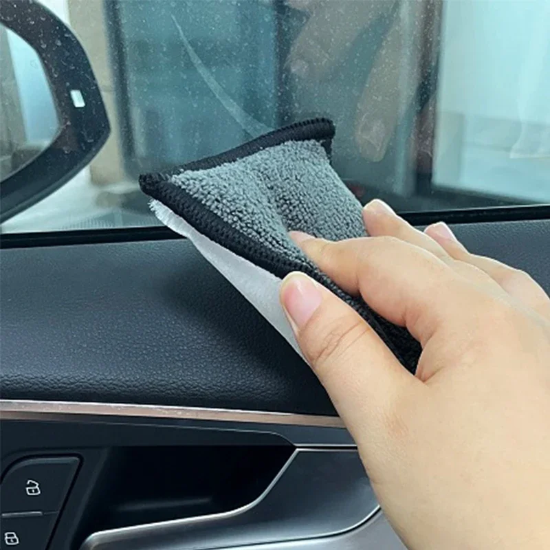 5PCS Double Side Car Interior Scrubbing Sponge for Leather Interior Car Wash Pad No Scratch Car Microfiber Scrubbing Sponge 5