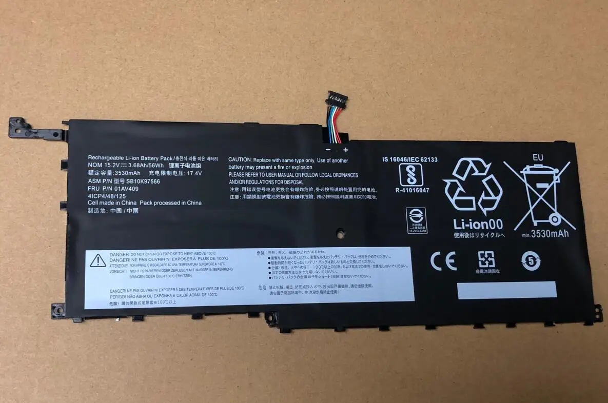 Bateria para Lenovo Thinkpad x1 Carbono Gen 2023 Yoga x1 ° 2023 Sb10f46466 01av439 56wh 00hw029 00hw028 01av409 - Imagem 6