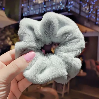 New Winter Warm Soft Hair Scrunchies for Women Girls Cute Plush Elastic Multicolor Rubber Band Loop Accessories