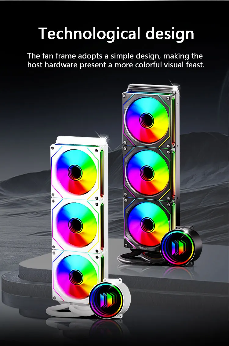 Poseidon mirror 360 360MM All-in-one Water Cooling Infinity mirror Cold head des