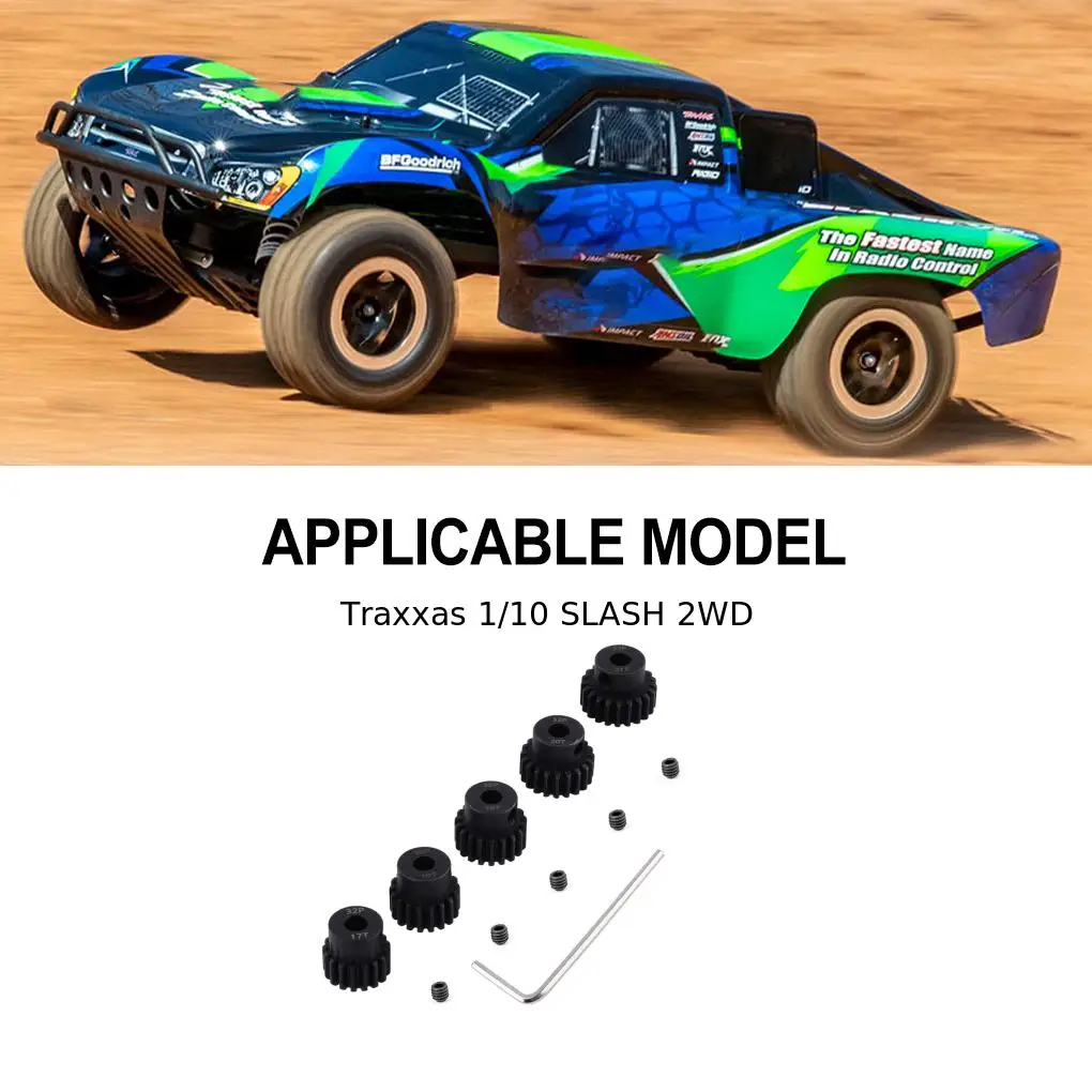 

Деталь из алюминиевого сплава 1/8 1/10 1/18 Gear RC Upgrade, 5 шт., закаленная Шестерня Rc для SLASH 2WD RC Car Part, аксессуары для радиоуправляемых автомобилей, Черная