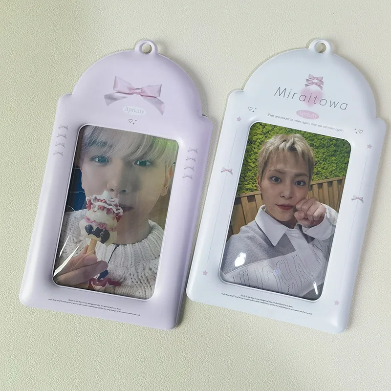 Card Holder Sweet Ballet Style Card Holders 3inch idol Photcards Protective Sleeves Kawaii Bow Cards Cover