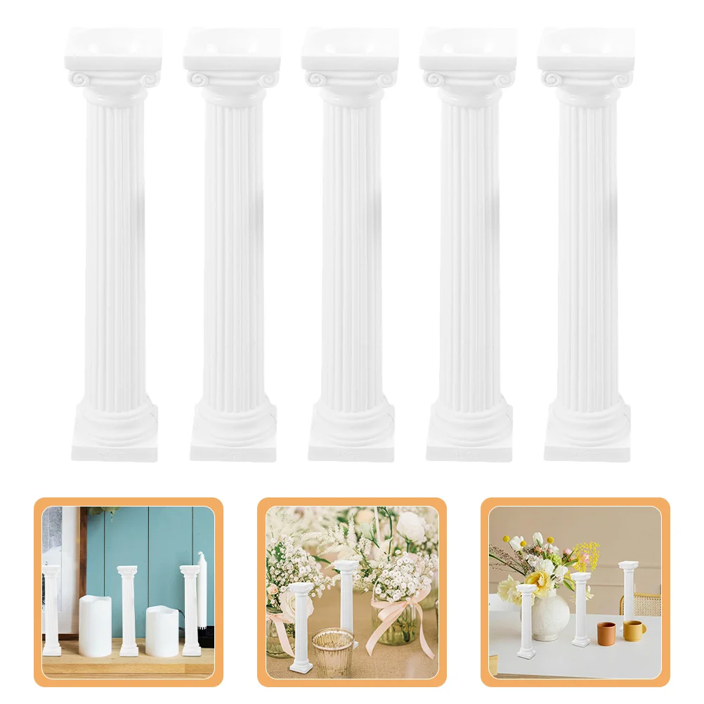 

5pcs Roman Pillar Decoration Sand Table Mini Column Figurine Wedding Table Decoration Photo Prop