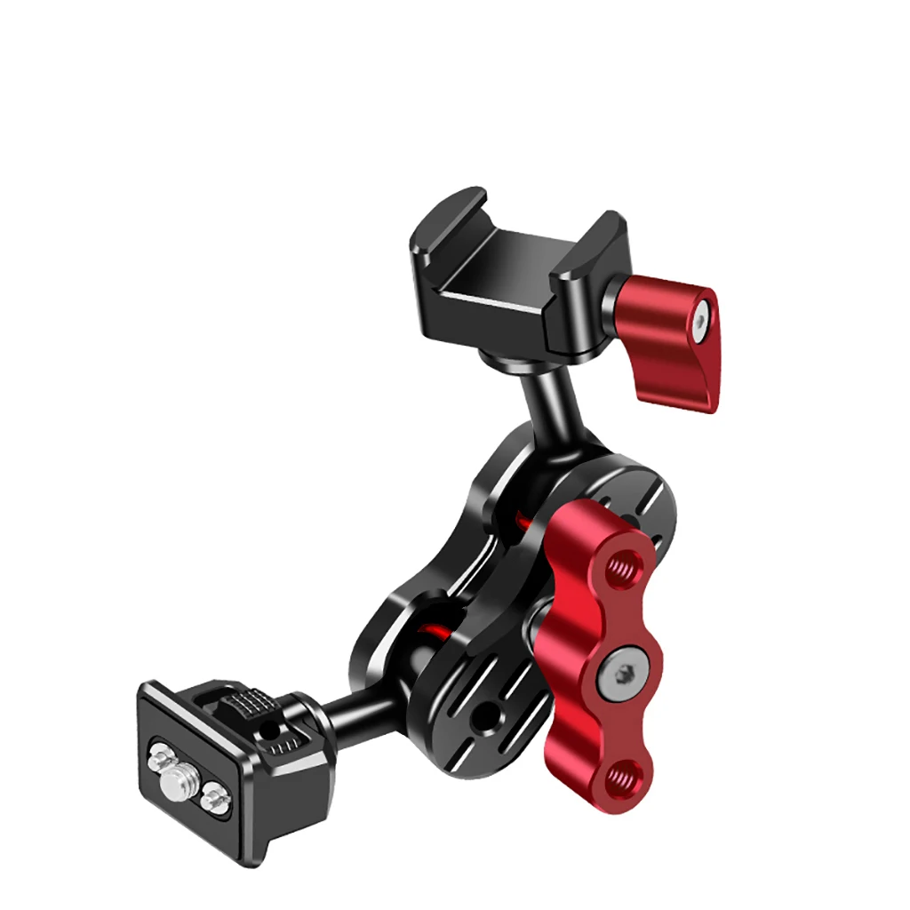 FEICHAO Dual Head Magic Arm with 20mm Ballhead NATO Clamp Cold Shoe Mount 1/4 Screw for DSLR Camera Cage Mic Fill Light Monitor