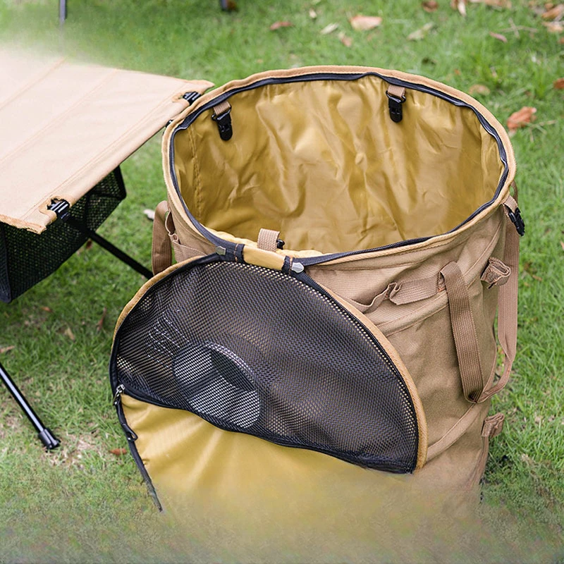 

Camping Trash Can Foldable Dirty Clothes Basket Portable Reusable foldable Garden Yard Trash Bag storage for Garden Picnic