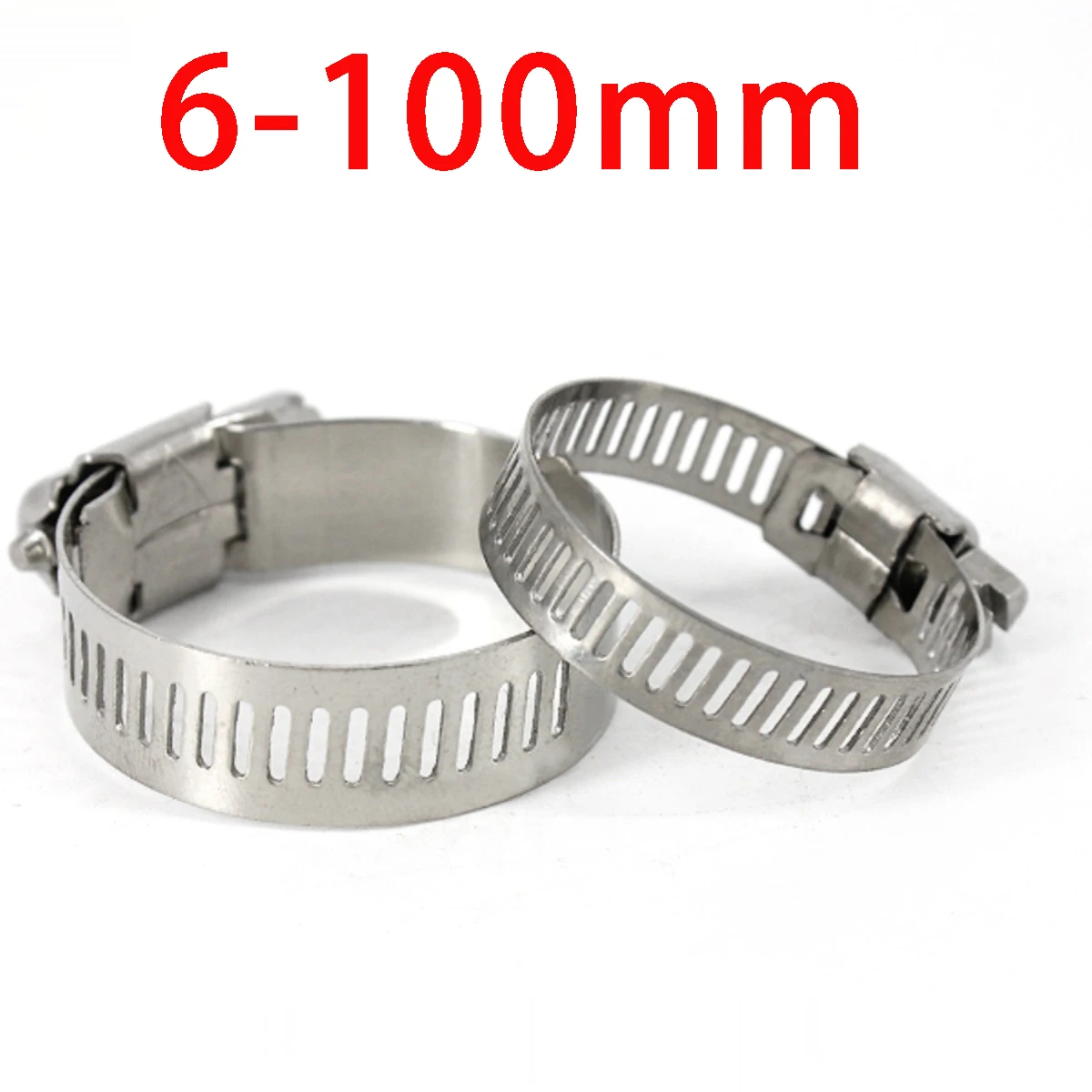 Adjustable Stainless Steel Screw Band Hose Clamps, Car Fuel Pipe Clamp, Worm Gear Clip, 6-100mm, 3Pcs