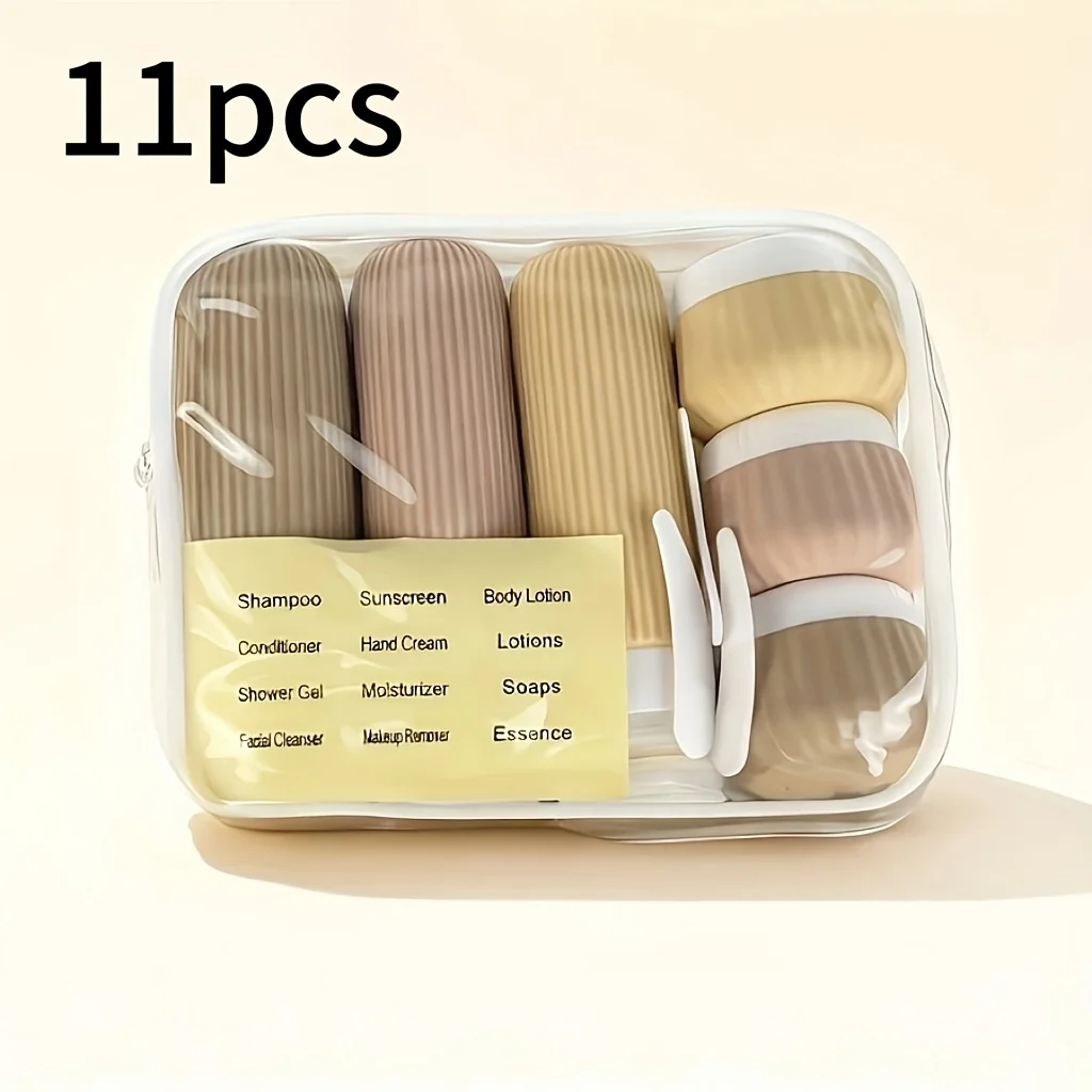 Travel Essentials: TSA-Approved 11-Piece Toiletry Bottle Set